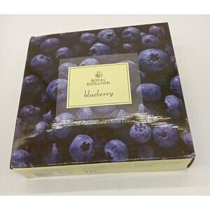 Royal Doulton Blueberry 3 Piece Set Dinner Plate, Salad Plate & Soup Bowl NOB